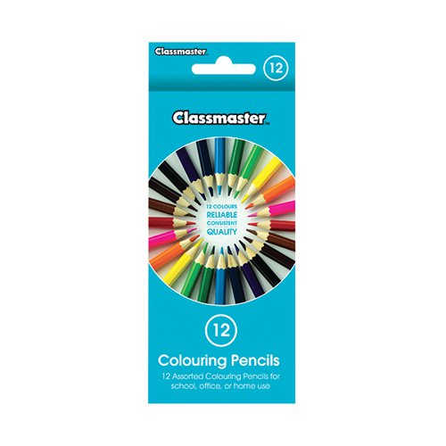 CLASSMASTER COLOURING PENCILS ASSORTED (PACK OF 12) CPW12