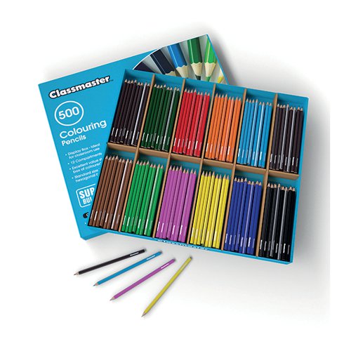 CLASSMASTER COLOURING PENCILS ASSORTED (PACK OF 500) CP500