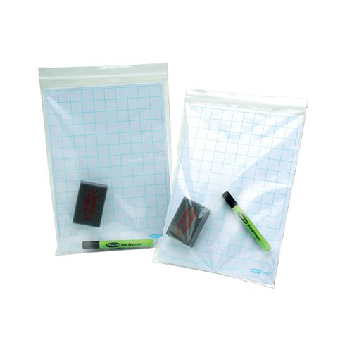 SHOW-ME A3 WHITEBOARD KIT STORAGE GRIP SEAL BAGS (PACK OF 10