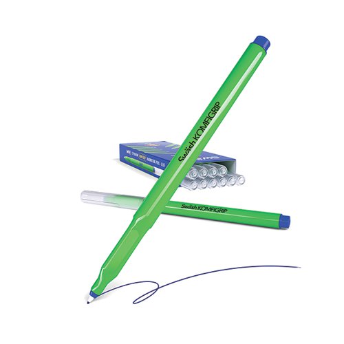 SWASH KOMFIGRIP HANDWRITING PEN BLUE (PACK OF 12) THW12BU