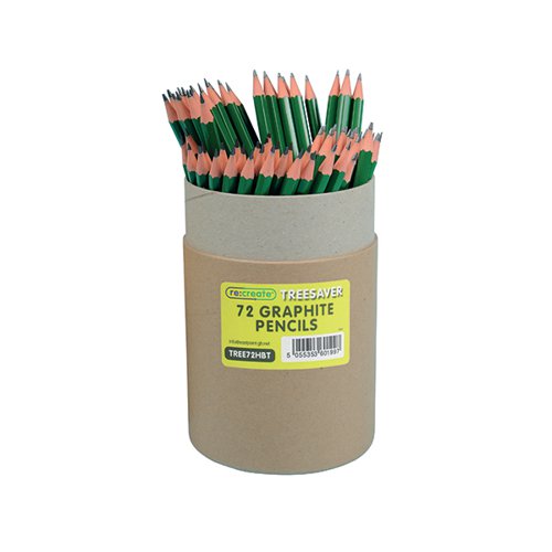RECREATE TREESAVER RECYCLED HB PENCIL (PACK OF 72) TREE72HBT