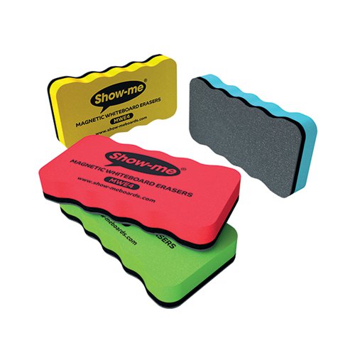 SHOW-ME MAGNETIC WHITEBOARD ERASER ASSORTED (4 PACK) MWE4