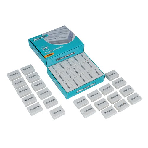 CLASSMASTER PLASTIC ERASER WHITE (PACK OF 45) PES45