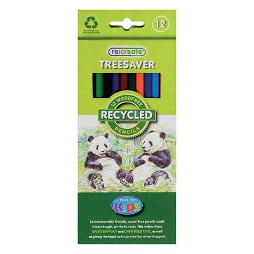 RECREATE TREESAVER RECYCLED COLOURING PENCILS (12 PACK) TREE
