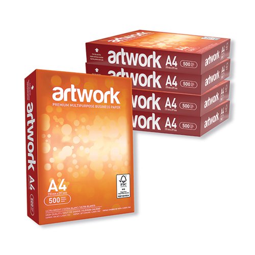 ARTWORK A4 WHITE PAPER 75GSM PACK OF 5 REAMS (2,500 SHEETS)