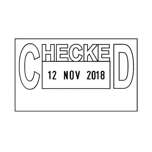 COLOP PRINTER 38 SELF INKING DATE AND MESSAGES STAMP CHECKED