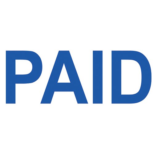 COLOP GREEN LINE WORD STAMP PAID BLUE (IMPRESSION SIZE: 38X1