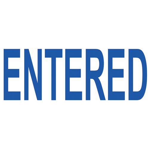 COLOP GREEN LINE WORD STAMP ENTERED BLUE C144836ENT