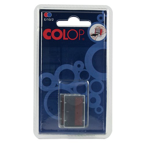 COLOP E/10/2 REPLACEMENT INK PAD BLUE/RED (PACK OF 2) E/10/2