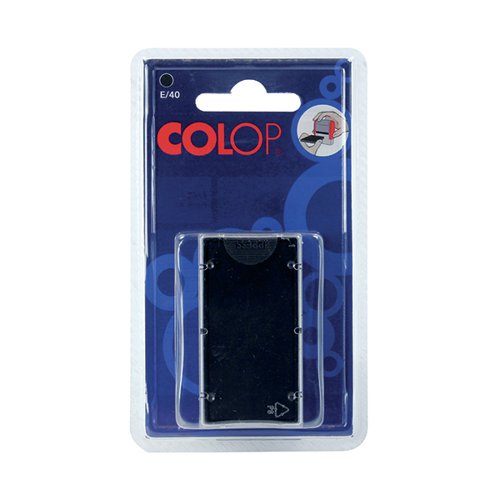 COLOP E/40 REPLACEMENT INK PAD BLACK (PACK OF 2) E40BK