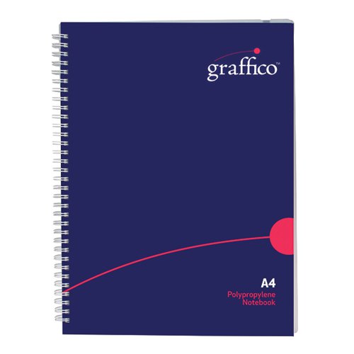GRAFFICO POLYPROPYLENE WIREBOUND NOTEBOOK 140 PAGES A4 EN088