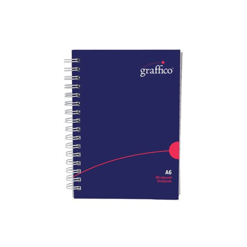 GRAFFICO HARD COVER WIREBOUND NOTEBOOK 160 PAGES A6 EN13135