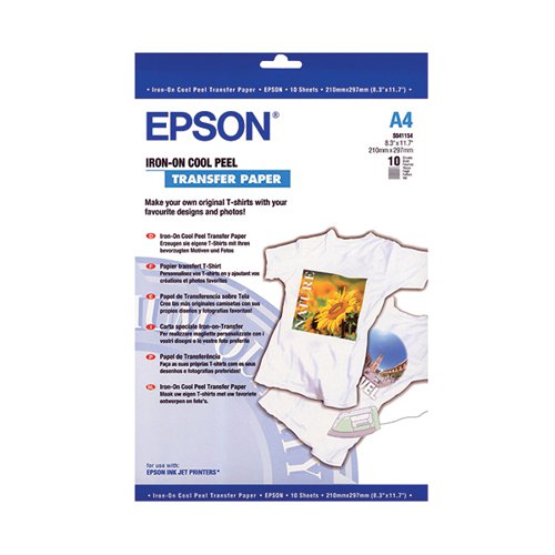 EPSON IRON-ON COOL PEEL TRANSFER PAPER A4 (PACK OF 10) C13S0
