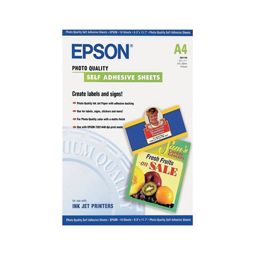 EPSON SELF-ADHESIVE PHOTO PAPER A4 (PACK OF 10) C13S041106