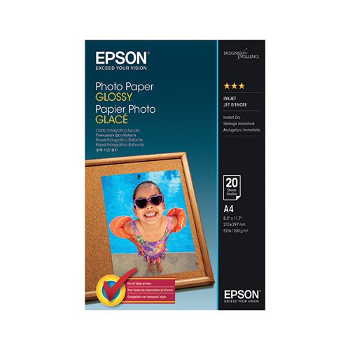 EPSON PHOTO PAPER GLOSSY A4 200GSM (PACK OF 20) C13S042538