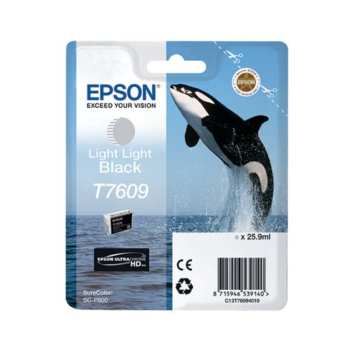 EPSON T7609 KILLER WHALE ULTRACHROME HD INK CARTRIDGE LIGHT