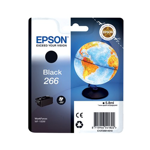 EPSON 266 GLOBE INK CARTRIDGE BLACK C13T26614010