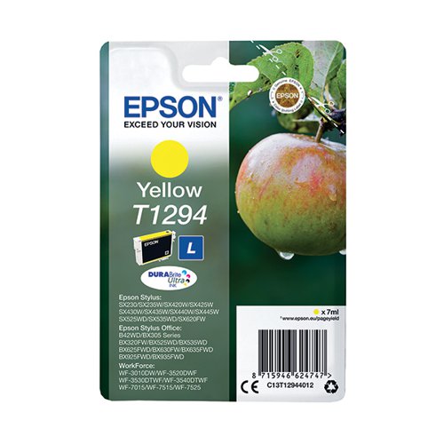 EPSON T1294 APPLE DURABRITE ULTRA INK CARTRIDGE YELLOW C13T1
