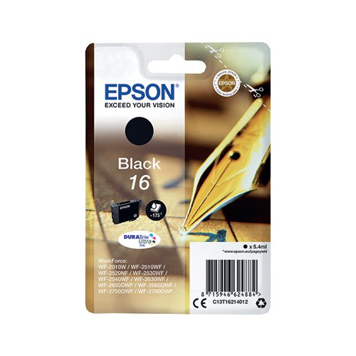 EPSON 16 PEN AND CROSSWORD DURABRITE ULTRA INK CARTRIDGE BLA