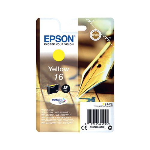 EPSON 16 PEN AND CROSSWORD DURABRITE ULTRA INK CARTRIDGE YEL