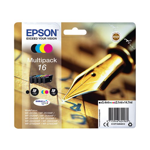 EPSON 16 PEN AND CROSSWORD DURABRITE ULTRA INK CARTRIDGE CMY