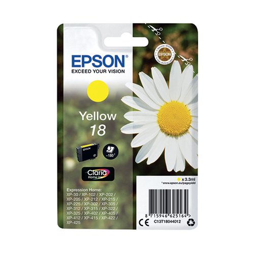 EPSON 18 DAISY CLARIA HOME INK CARTRIDGE YELLOW C13T18044012