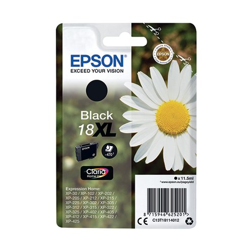 EPSON 18XL DAISY CLARIA HOME INK CARTRIDGE HIGH YIELD BLACK