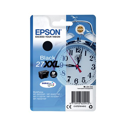EPSON 27XXL ALARM CLOCK DURABRITE ULTRA INK CARTRIDGE EXTRA