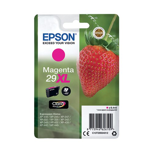 EPSON 29XL STRAWBERRY CLARIA HOME INK CARTRIDGE HIGH YIELD M