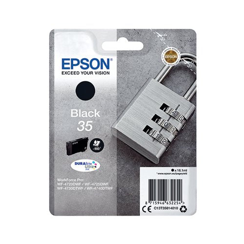 EPSON 35 PADLOCK DURABRITE ULTRA INK CARTRIDGE BLACK C13T358
