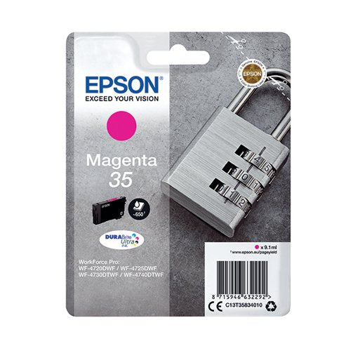 EPSON 35 PADLOCK DURABRITE ULTRA INK CARTRIDGE MAGENTA C13T35834010