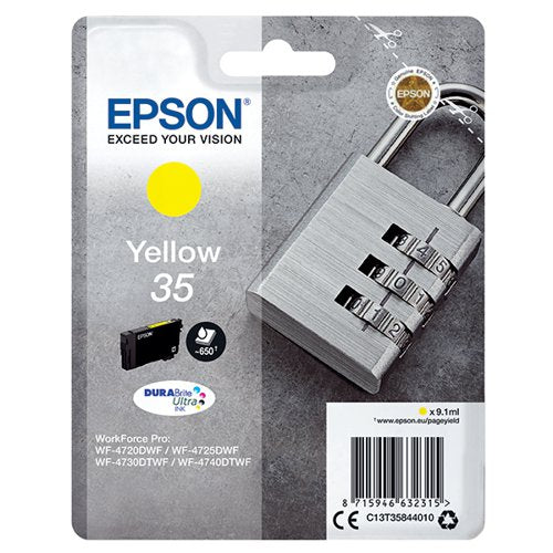 EPSON 35 PADLOCK DURABRITE ULTRA INK CARTRIDGE YELLOW C13T35