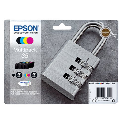 EPSON 35 PADLOCK DURABRITE ULTRA INK CARTRIDGE CMYK MULTIPAC