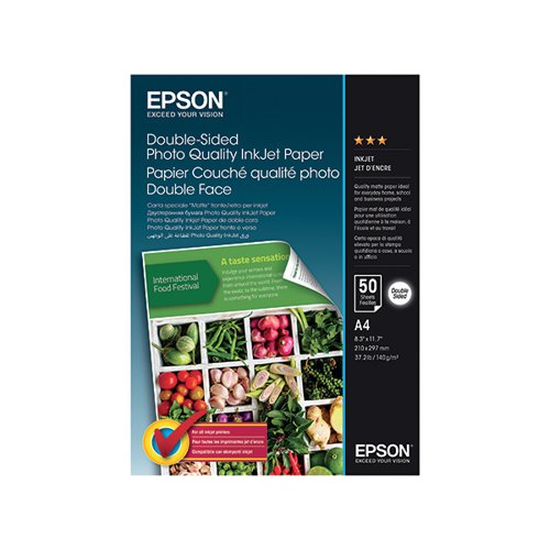 EPSON DOUBLE-SIDED PHOTO QUALITY INKJET PAPER A4 140GSM (PAC