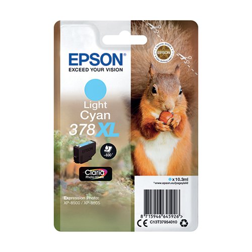 EPSON 378XL SQUIRREL INK CARTRIDGE HIGH YIELD LIGHT CYAN C13