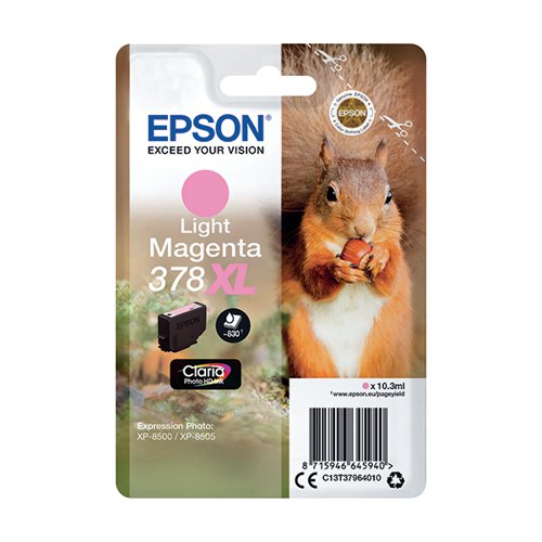 EPSON 378XL SQUIRREL INK CARTRIDGE HIGH YIELD LIGHT MAGENTA