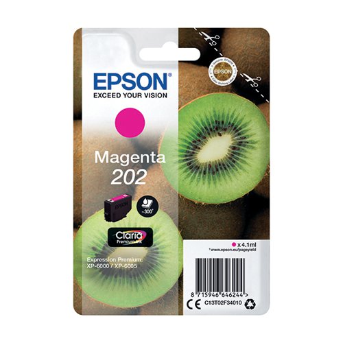 EPSON 202 KIWI CLARIA PREMIUM INK CARTRIDGE MAGENTA C13T02F3