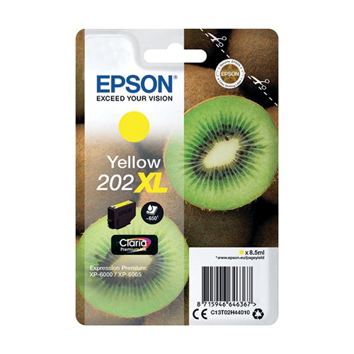 EPSON 202XL KIWI CLARIA PREMIUM INK CARTRIDGE HIGH YIELD YEL