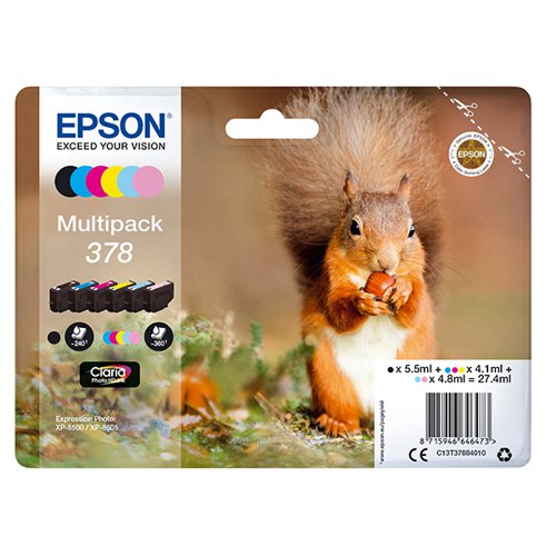 EPSON 378 SQUIRREL CLARIA PHOTO HD INK CARTRIDGE CMYK/LT CYA