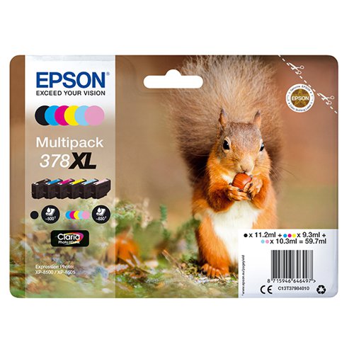 EPSON 378XL SQUIRREL CLARIA PHOTO HD INK CARTRIDGE HIGH YIEL