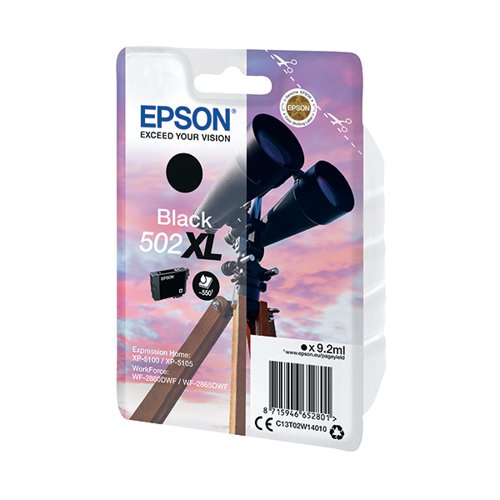 EPSON 502XL BINOCULARS INK CARTRIDGE HIGH YIELD BLACK C13T02