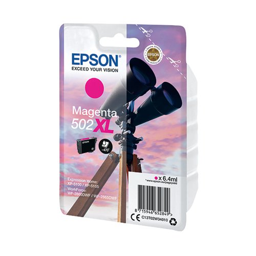 EPSON 502XL BINOCULARS INK CARTRIDGE HIGH YIELD MAGENTA C13T
