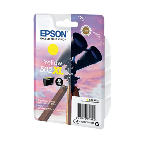 EPSON 502XL BINOCULARS INK CARTRIDGE HIGH YIELD YELLOW C13T0