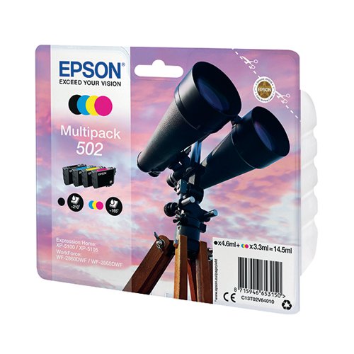 EPSON 502 BINOCULARS INK CARTRIDGE CMYK MULTIPACK C13T02V640