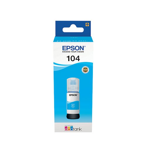 EPSON 104 ECOTANK INK BOTTLE CYAN C13T00P240