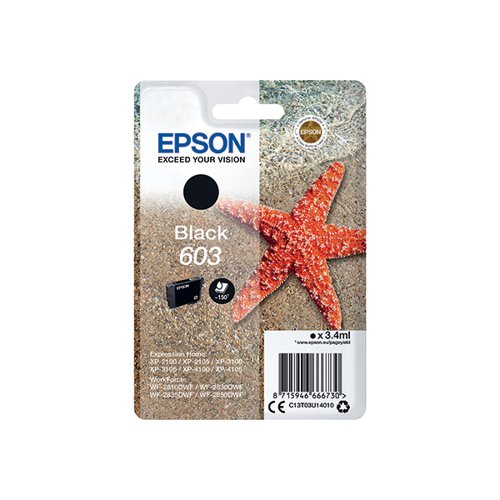 EPSON 603 STARFISH INK CARTRIDGE BLACK C13T03U14010