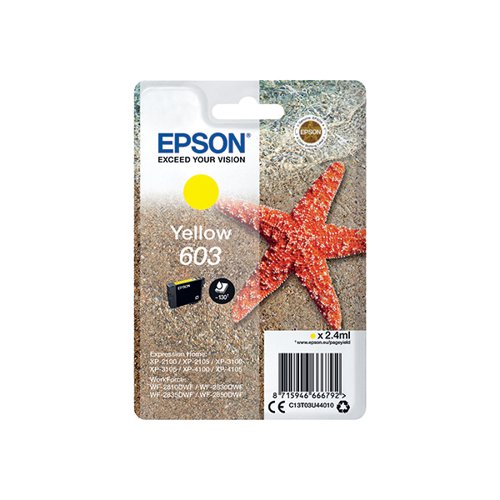 EPSON 603 STARFISH INK CARTRIDGE YELLOW C13T03U44010