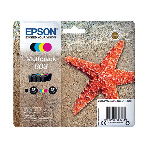EPSON 603 STARFISH INK CARTRIDGE CMYK MULTIPACK C13T03U64010