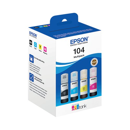 EPSON 104 ECOTANK INK BOTTLE CMYK MULTIPACK C13T00P640
