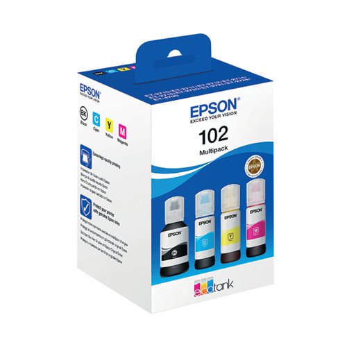 EPSON 102 ECOTANK INK BOTTLE CMYK MULTIPACK C13T03R640